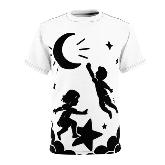 TINK Dreamy Nighttime Unisex Cut & Sew Tee, Cosmic Kids T-Shirt, Sci-Fi Apparel, Space-Themed Shirt, Gift for Dreamers